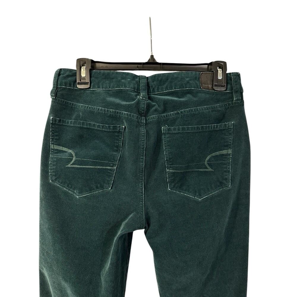 AMERICAN EAGLE Sz 8 Corduroy Dark Teal Hi-Rise Jeggings Soft Jeans Pants Womens